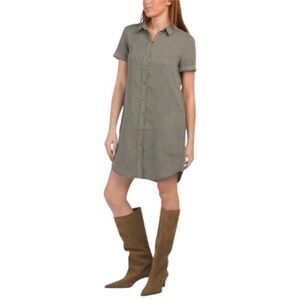 NWT LUCKY BRAND Linen Blend
Mini Shirt Dress With Pockets Size L